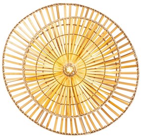 Plafoniera orientale nera con bambù naturale 62 cm - Pua