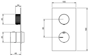 Treemme 22mm miscelatore doccia termostatico senza parte incasso 1 uscite parti esterne inox satinato