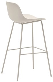 Kave Home - Sgabello Altea beige e gambe in acciaio con finitura beige 75 cm