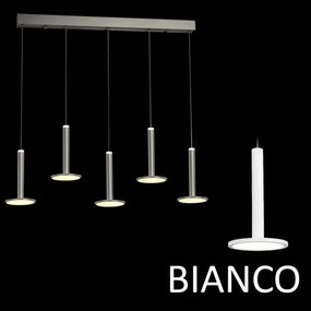 Lampadario led lineare a 5 pendenti tua md17033012-5bwh bianco