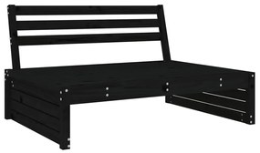 Set salotto da giardino 6 pz nero in legno massello di pino