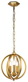 Lampadario Classico Corinne Acciaio Ottone Brunito 3 Luci E14 D28,6Cm