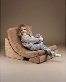 Poltrona per bambini marrone con rivestimento in velluto a coste Moon – Wigiwama