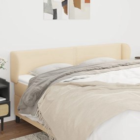 Testiera Ad Orecchio Crema 203x23x78/88 Cm İn Tessuto /