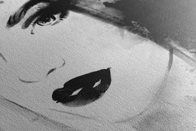 Quadro su tela – Ritratto femminile di moda in bianco e nero