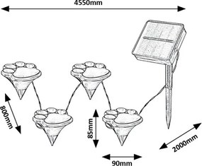 Rabalux 77001 - Lampada solare LED WIGRY 4xLED/0,06W/1,2V IP44
