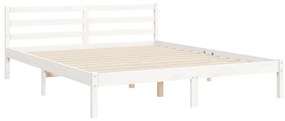 Giroletto con Testiera Bianco King Size in Legno Massello