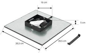 Pannello LED Lindby in laminato, nero, 39,5 x 39,5 cm