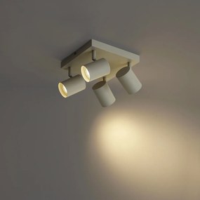 Plafoniera moderna beige a 4 luci regolabile - Jeana