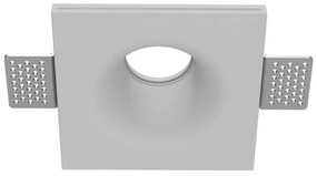 Portafaretto Quadrato GU10 e MR16 in Gesso Pitturabile, Ø120x120 mm Materiale Gesso
