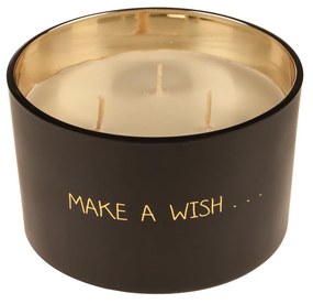 Candela profumata con cristallo e vasetto con scritta Make a wish My Flame