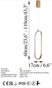 Lampada a sospensione a LED in oro Can - Opviq lights