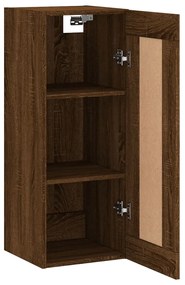 Mobile a parete rovere marrone 34,5x34x90 cm legno multistrato