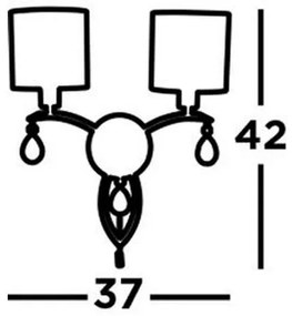 Searchlight 1602-2AB - Applique ALBERTO 2xE14/60W/230V