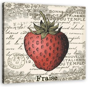 Quadro su tela, Strawberry Vintage  Dimensioni 30x30