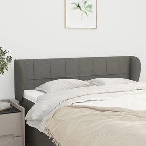 Testiera Ad Orecchio Grigio Scuro 147x23x78/88 Cm İn Tessuto /