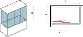 Box doccia per vasca 140x90cm apertura a scorrimento P2000S - KAMALU