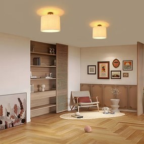 Brilagi - Plafoniera da soffitto NORDIC WAVE 1xE27/15W/230V Ø 32 cm lino/nero