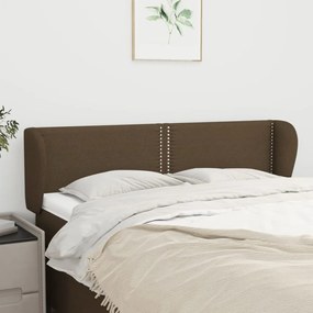 Testiera Ad Orecchio Marrone Scuro 147x23x78/88 Cm İn Tessuto /
