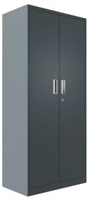 Armadio alto metallico in acciaio, grigio antracite L 80 x H 180 x P 45 cm, 2 ante, da interno