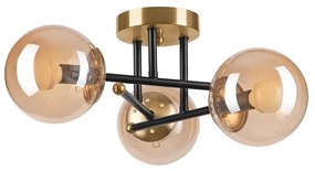 Lampadario a plafone MALENA 3xE14/5W/230V oro/nero/fumé beige