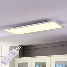 Pannello LED Lindby Livel, CCT, 120 cm x 30 cm, telecomando Livel Lindby, dimmerabile, Alluminio / Grigio / Zincato, Cucina, Plastica, Moderno, Pannello LED