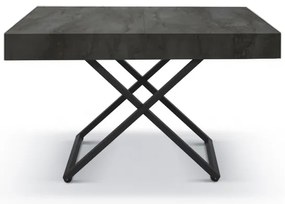Tavolino JENIX 120x30 cm in legno metallo acciaio ossidato trasformabile