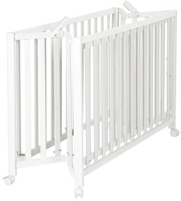 Lettino pieghevole bianco su ruote 60x120 cm Fold up - Roba