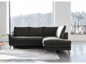 Divano letto angolare grigio scuro (angolo destro) Charming Charlie - Miuform