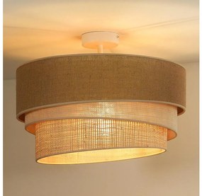 Duolla - Lampadario a plafone YUTE TRIO 1xE27/15W/230V diametro 45 cm marrone/grigio/beige