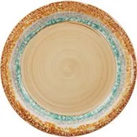 Piatto frutta ceramica 19 cm arancione e azzurro Mirage