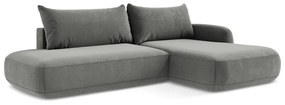 Divano angolare grigio allungabile (con penisola a destra/con chaise lounge) Hale – Makamii