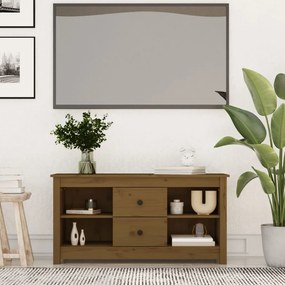 Mobile porta tv miele 103x36,5x52 cm in legno massello di pino