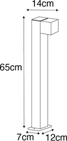 Lampada da esterno a stelo intelligente nera 65 cm IP44 con Wi-Fi GU10 - Baleno