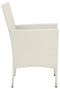 Set mobili da giardino 3 pz con cuscini in polyrattan bianco