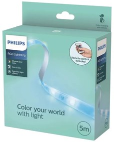 Philips - Striscia LED RGB dimmerabile 5m LED/12W/230V + telecomando