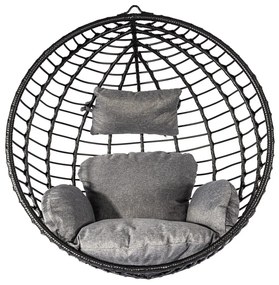 Poltrona sospesa in rattan artificiale nero Mila - Bonami Selection