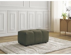 Poggiapiedi color kaki con rivestimento in bouclé Roxelane – Bobochic Paris