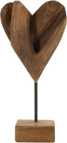 Scultura Cuore In Teak Ric. Cm 15X10X35 (Pezzi Unici - Non Rip. In Serie)