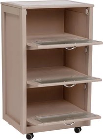 Carrello Mobiletto Tortora con ante a ribalta in vetro LANDHELL