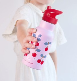 A Little Lovely Company - borraccia in acciaio inox, 350 ml - ciliegie