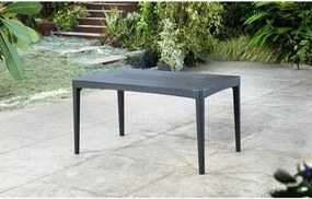 Tavolo Da Giardino In Resina Effetto Vimini 160x90 Girona Grafite Keter