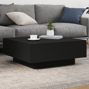 Tavolino Da Salotto Nero 80x80x31 Cm İn Legno Multistrato /