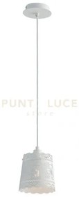 Lampadario a sospensione cluny bianca 1 luce attacco e14 14x145cm