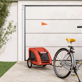Rimorchio Da Bici Per Animali Arancione E Grigio Oxford E Ferro /