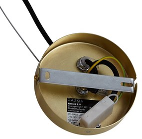 Lampada a sospensione Art Déco oro con vetro arcobaleno 50cm 8 luci - Uvas