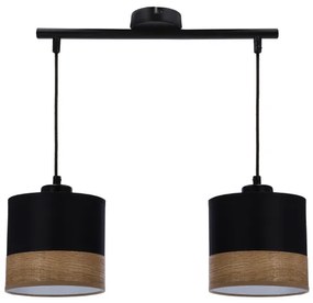 Lampadario a sospensione con filo PORTO 2xE27/60W/230V nero/marrone