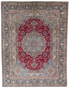 Kerman Tappeto 460x360 Rosso (Iran) Annodato A Mano