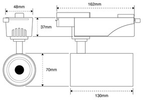 Faro LED 20W Monofase 60° 120lm/W CRI92 no Flickering - BRIDGELUX LED Colore Bianco Freddo 6.000K