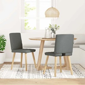 Sedie Da Pranzo 2 Pz Grigio Scuro İn Tessuto /